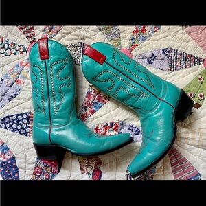 Frye boots teal cowboy cowgirl boots size 9